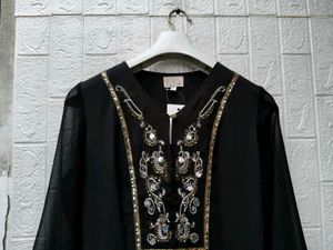 New with tag Korean Embellished Black Kurta Top