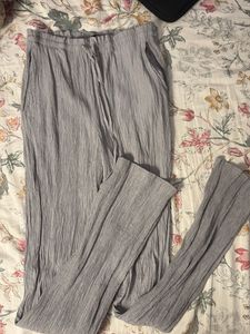 Casual Grey Textured Pants