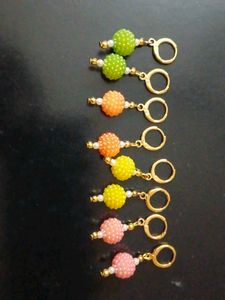 Colorful Beaded Hoop Earrings