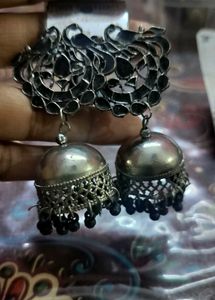Blue Jhumka Earrings