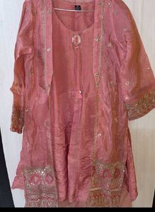 Elegant Pink Embroidered Kurta Set