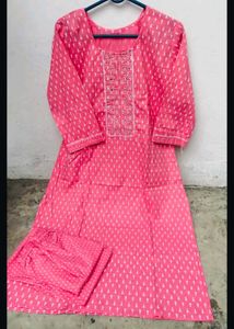 Green Floral Kurta Set