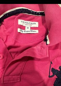 USPA Pink Polo T-Shirt - Stylish M Size