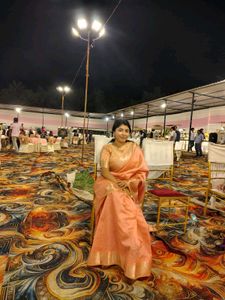 Elegant Peach Saree with Golden Border