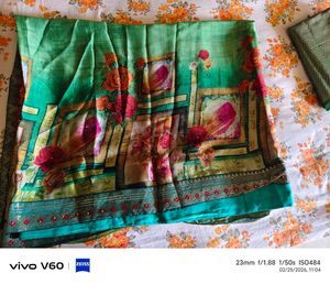 Elegant Floral Print Saree