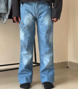 Stylish Light Wash Cargo Jeans