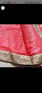 shimmer saree, light Orange