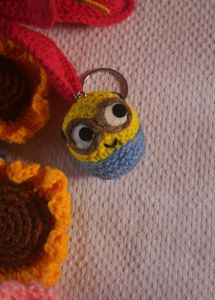 Handmade Crochet Minion Keychain