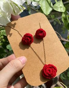 Crochet Flower Jewelry Sets