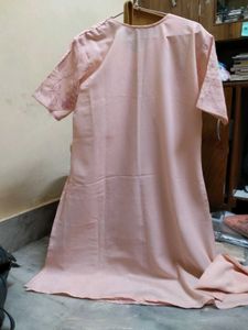 Elegant Pink Embroidered Kurti Set