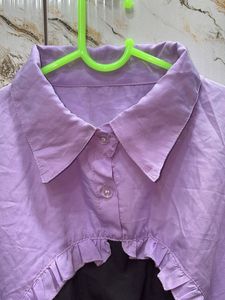 Chic Lavender &amp; Black Peplum Top