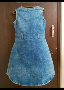Denim A-line mini / short Dress sleeveless