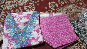 Beautiful Pink Floral Kurta Set
