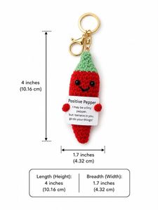 Positive Pepper Crochet Keychain