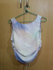 Backless crop top with sinched waist