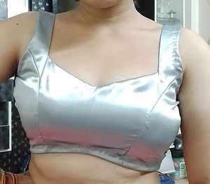 Greyish Silver Blouse (Front lace)