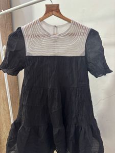 Elegant Black Tiered Beaded Dress