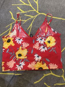 Red Floral Cami Top