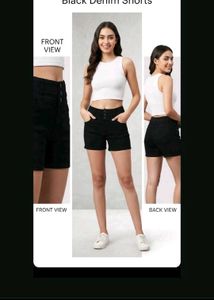 Black Denim Shorts