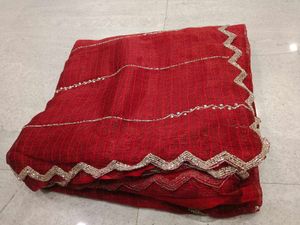 Red Beaded Saree