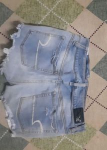 Distressed Denim Shorts