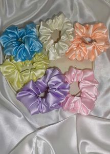 Colorful Scrunchie Set (Combo Of 6)