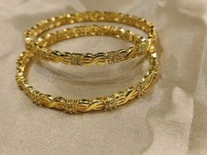 24kt Real Gold Plated CZ Bangles