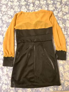 Chic Black &amp; Tan Bodycon Dress (wild West Style)