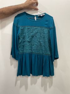 Teal Peplum Top