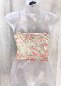 Floral Lace Trim Cami Top