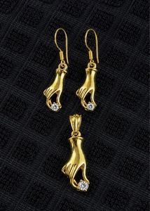Hand-Shaped Gold-Tone Jewellery Set