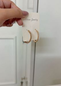 Sparkling Golden Hoop Earrings