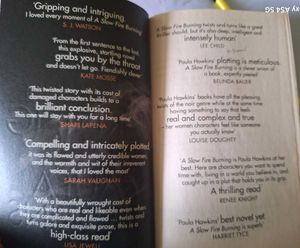 A SLOW FIRE BURNING  by Paula Hawkins