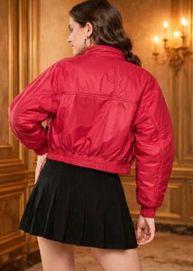 Trendy Red Bomber Jacket