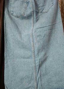 denim skirt with side slits