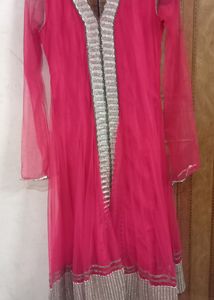 Pink & Silver Anarkali