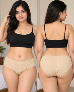 Women's Beige High-Waisted Brief Panty