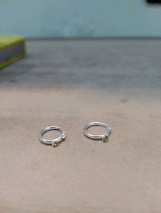 92.5 pure silver Earrings pair  with Green Stone