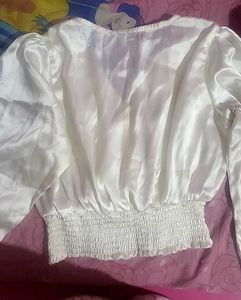 White Satin Top For Cocktail Night Or Dinner
