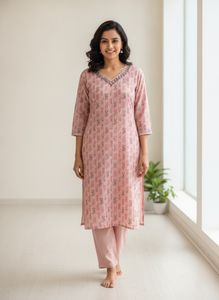 Pink Floral Print Suit