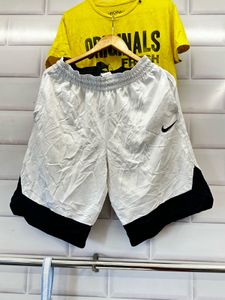 Nike Men's White &amp; Black Athletic Shorts