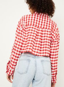 Max Red Checkered Tie-Front Shirt