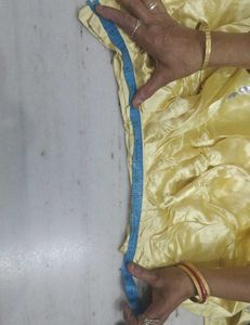 Yellow Satan silk lehnga with gota workWork