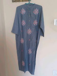Never worn Embroidered Grey Kurta with Mirror Work