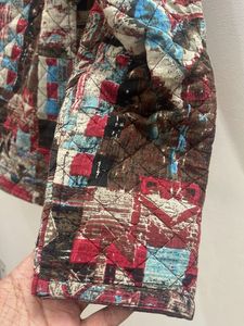 Quilted Geometric Print Jacket