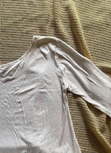 White Ribbed Bodycon Mini Dress