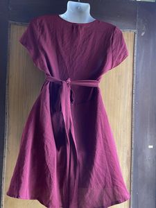 Maroon Wrap Dress