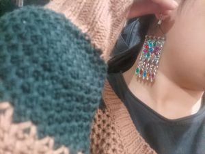 Oxidised Silver Multicolour Jwellery Set