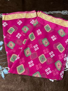 rose colour fully light weight saree with blouse