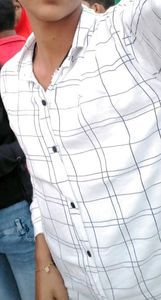 new white shirt 👕 for men with black print , S size